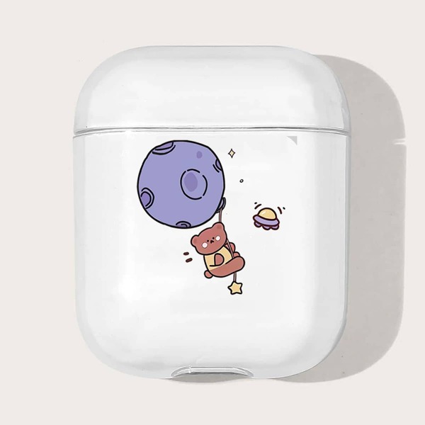

Cartoon Bear Pattern Case For Airpods, Clear