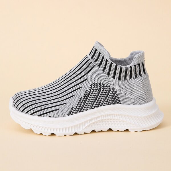 

Boys Striped Slip On Sneakers, Grey
