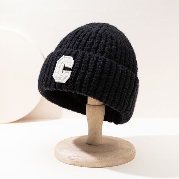 

Letter Graphic Beanie, Black