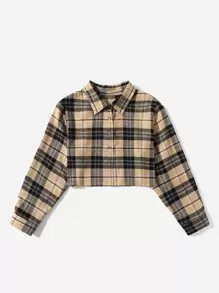 SHEIN EZwear Plus Plaid Blouse & Bear Print Bodycon Dress - Multicolor - View 3