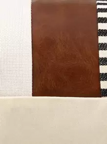 1 st. multi-strepen leren kussensloop, 18in*18in voor slaapkamer, woonkamer, bank, woondecoratie (kussensloop niet inbegrepen)