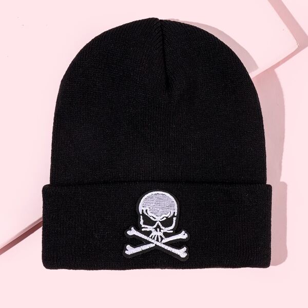 

Skull Patch Beanie, Black