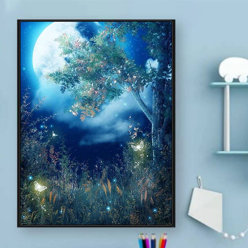 

Scenery Print DIY Diamond Unframed Painting, Multicolor