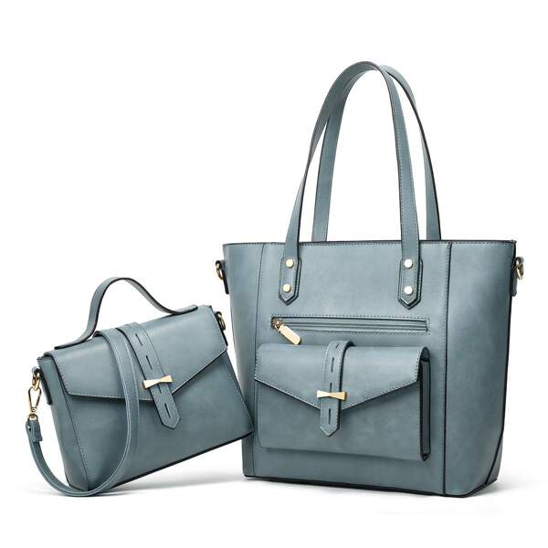 

Minimalist Shoulder Tote Bag With Satchel Bag, Blue