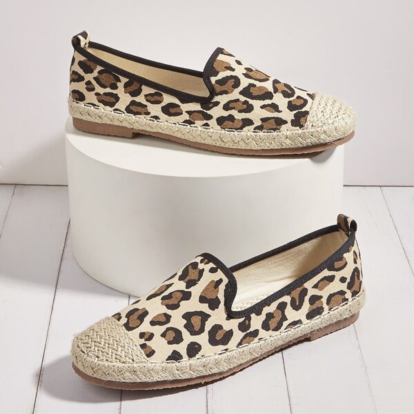 

Leopard Slip On Espadrille Flats, Multicolor