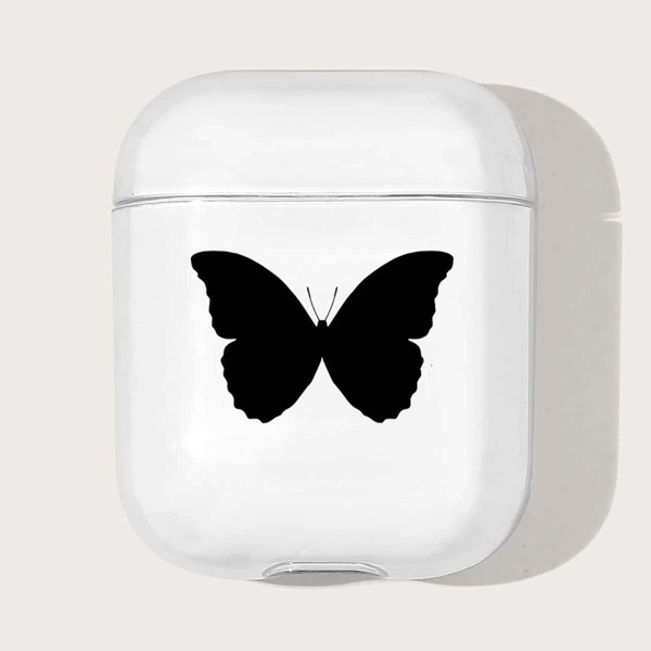 

Прозрачный чехол для Airpods с узором бабочки