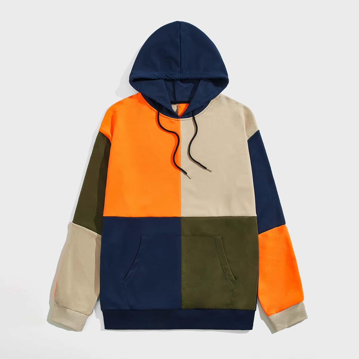 

Guys Colorblock Drawstring Pocket Hoodie, Multicolor