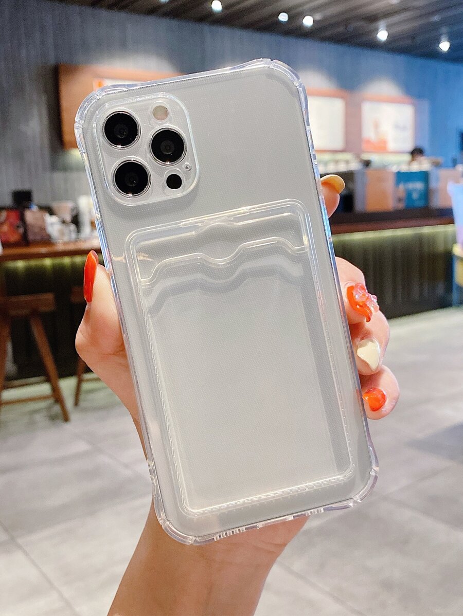 Clear Phone Case With Card Slot Compatible With iPhone15/15Plus/15Pro/15Promax - Clear - View 1