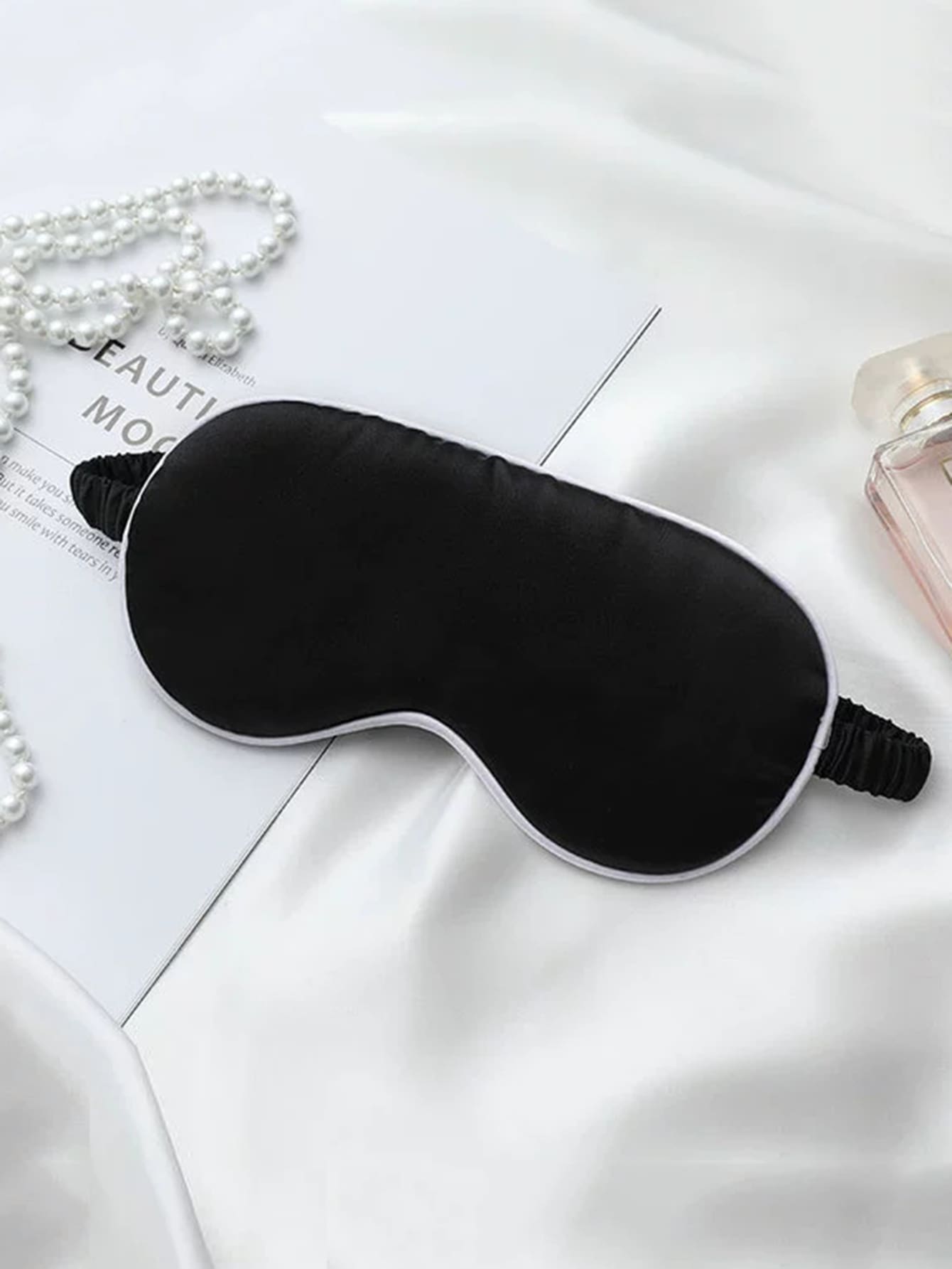 1pc Capa de Olho Simples, Preto Dupla Face Dormir Sombra Para Casa, Escritório, Viagem Para Quarto, Viagem, Escritório, Escola, De Volta Às Aulas Material - Preto - Ver 1