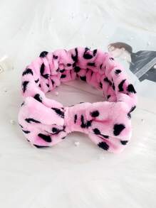 Leopard Print Bath Headband - Pink - View 1