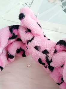 Leopard Print Bath Headband - Pink - View 3