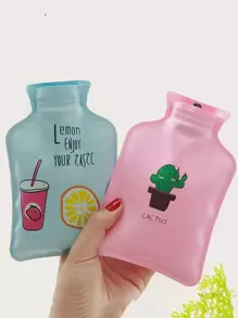 1入組隨機圖案迷你PVC熱水袋可愛卡通圖案家用保溫便攜式暖手器 - 彩色 - 查看 7