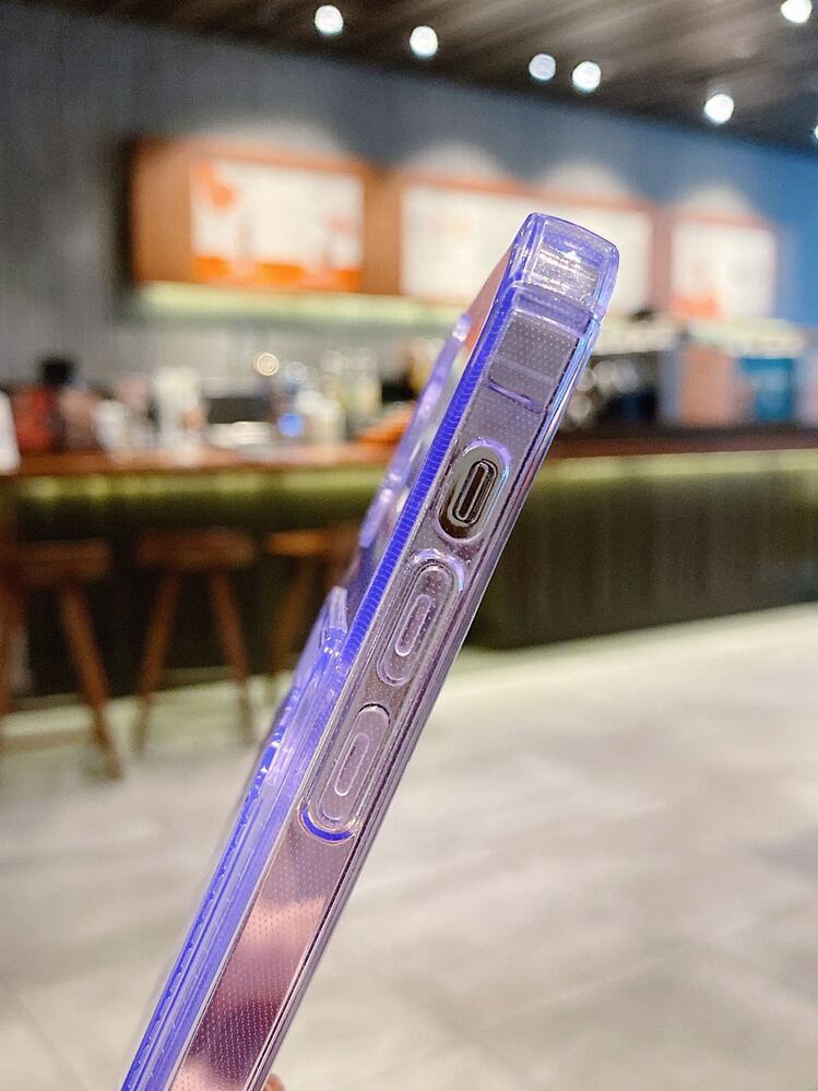 Funda transparente para teléfono con ranura para tarjeta compatible con iPhone 11, iPhone 13, iPhone 14 Pro Max, resistente al agua, a los golpes, a las caídas y a los arañazos - Morado - Añade 3