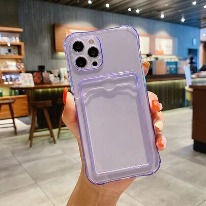 苹果透明手机壳带卡槽适用于 11、 13、 14 Pro Max 防水防震防摔防刮