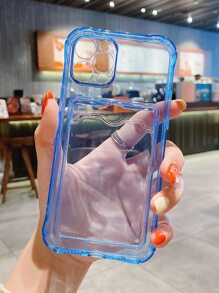 Bao đựng điện thoại trong suốt có khe cắm thẻ - Màu xanh lam - Xem 2