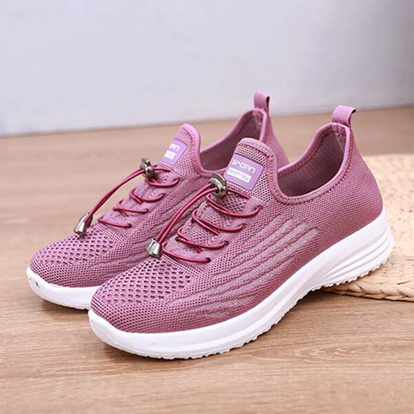 

Patch Decor Drawstring Sneakers, Purple
