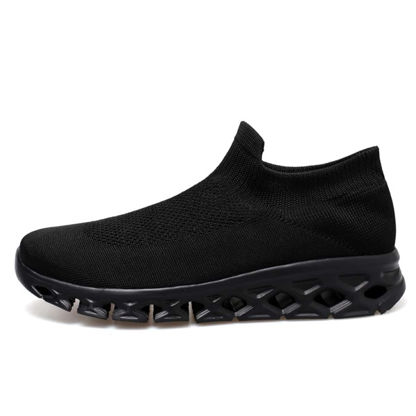 

Men Breathable Slip On Running Shoes, Black