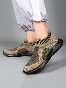 Hombres Zapatos para correr slip on - Caqui - Ver 3