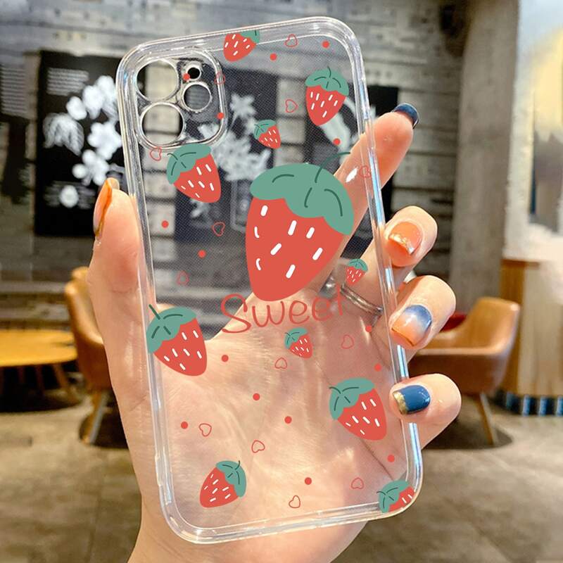 

Strawberry Painted Clear Phone Case