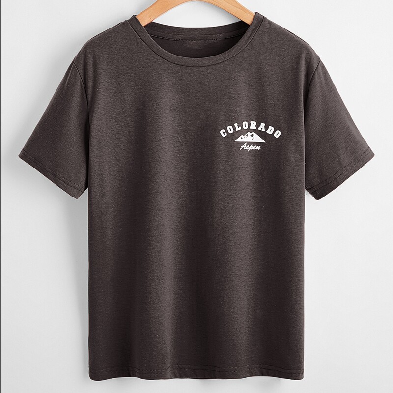 

Letter Graphic Tee, Dark grey