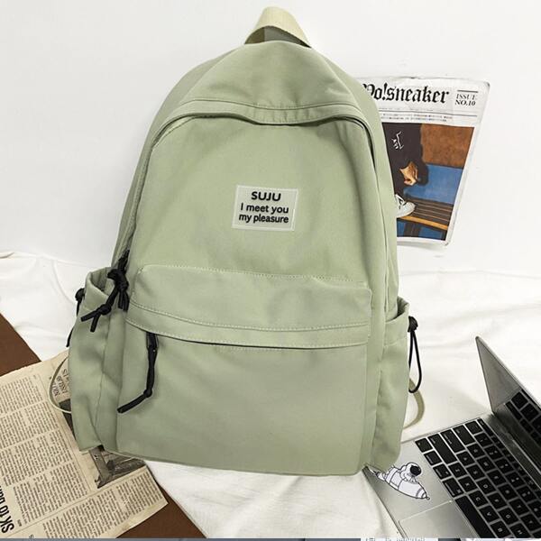 

Knot & Patch Decor Backpack, Green