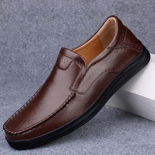 

Men Stitch Trim Loafers, Brown