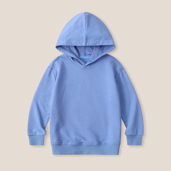 

Toddler Boys Solid Hooded Drop Shoulder Sweatshirt, Blue