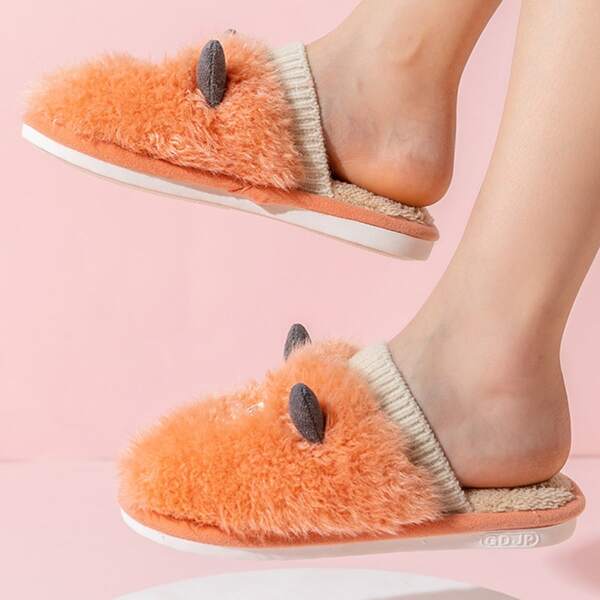

Cartoon Design Fluffy Slippers, Orange