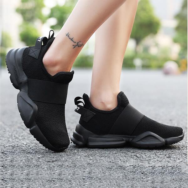 

Letter Graphic Slip On Sneakers, Black