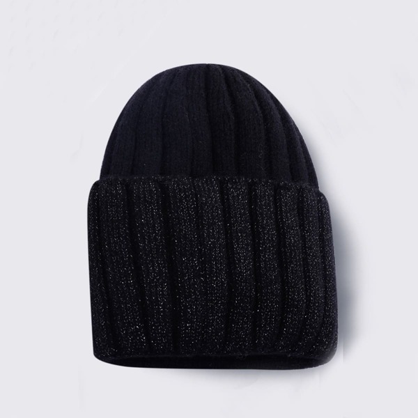 

Minimalist Knit Beanie, Black