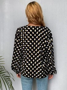 SHEIN Clasi Áo sơ mi nữ Chấm bi Thanh lịch - Nhiều màu - Xem 2