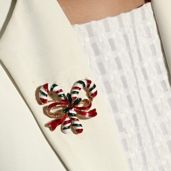 

Christmas Cane Brooch, Multicolor