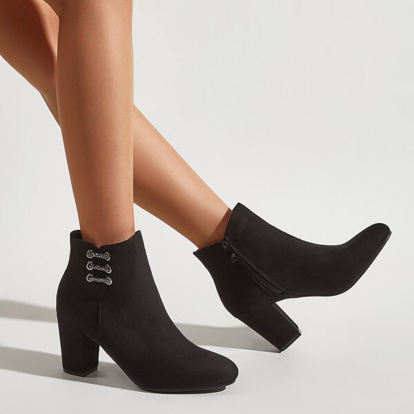 

Minimalist Chunky Heeled Ankle Boots, Black
