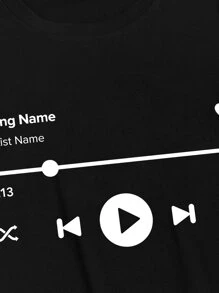 Manfinity Homme Men Letter Graphic Tee - Black - View 4