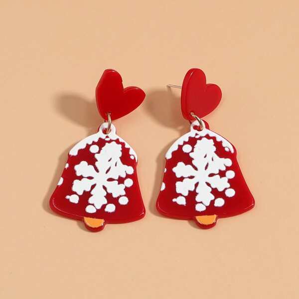

Christmas Bell Drop Earrings, Multicolor