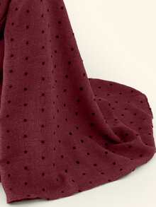 1 件刺繡 Pom Pom 圍巾,防曬雪紡長披肩 - 紅木色 - 查看 3