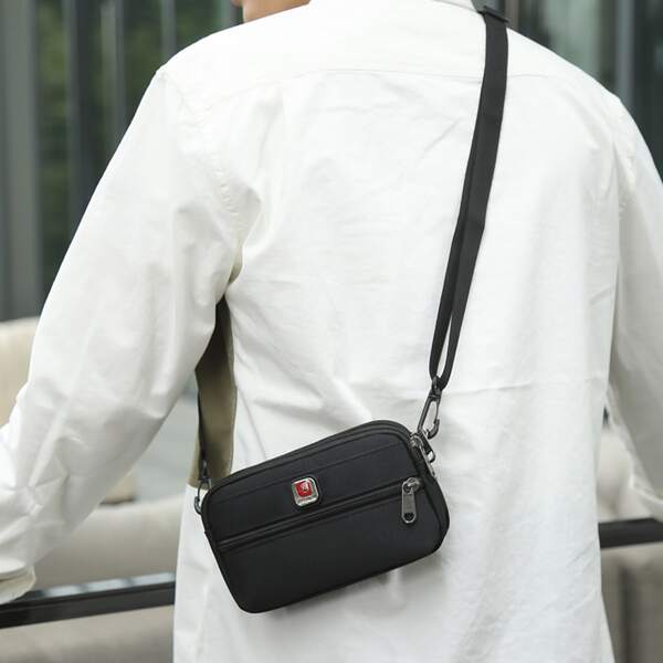 

Men Minimalist Crossbody Bag, Black