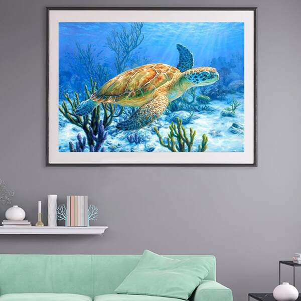 

Turtle Print DIY Diamond Unframed Painting, Multicolor