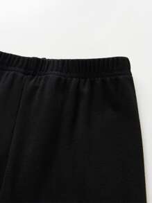 Sparklyn Tween Girl 3pcs Solid Elastic Waist Leggings Chic Outfits For Autumn/Winter