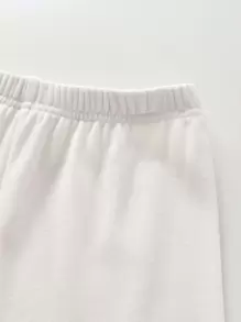 Sparklyn Tween Girl 3pcs Solid Elastic Waist Leggings Chic Outfits For Autumn/Winter