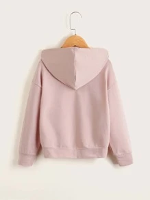 SHEIN Tween Girl Slogan Graphic Sweatshirt - Dusty Pink - View 2