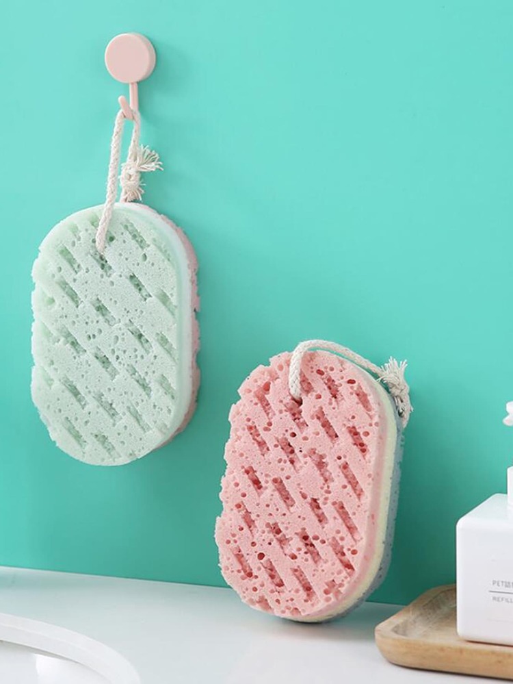 1 pieza Esponja de baño, cepillo exfoliante de baño, para decoración del baño del hogar - Multicolor - Añade 4
