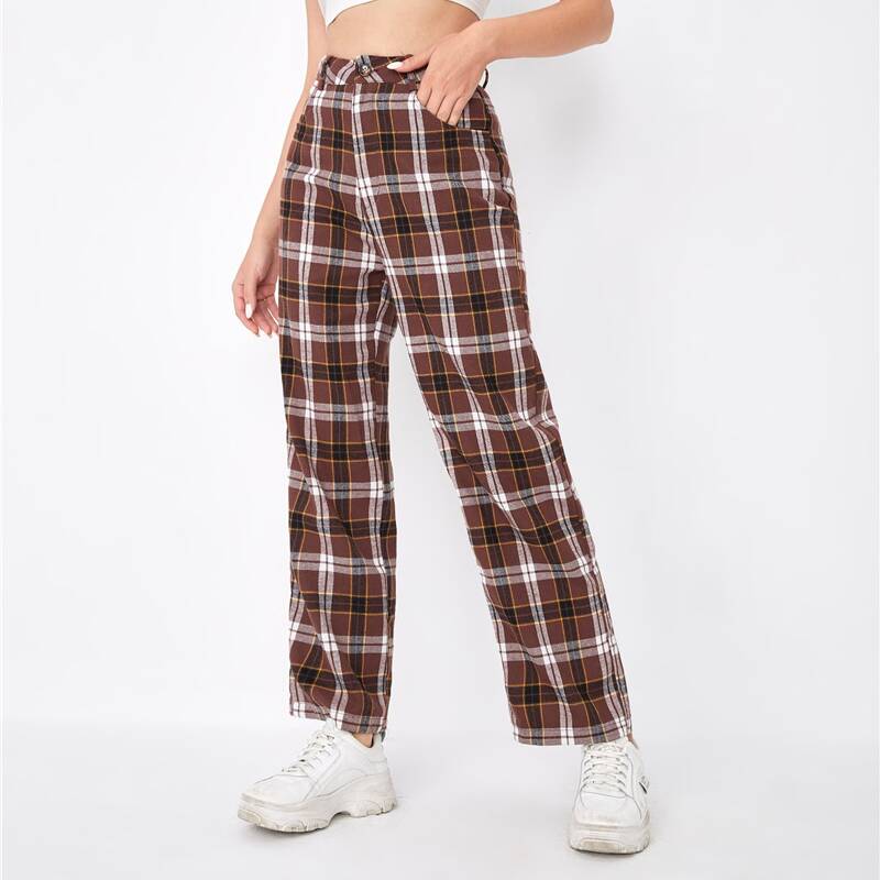 

Plaid Print Pants, Multicolor