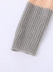 Girls Colourblock Drop Shoulder Jumper - Grey - View 3