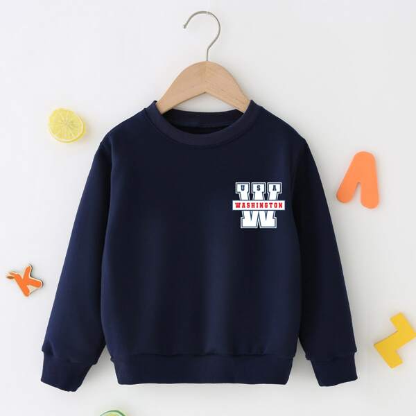 

Toddler Boys Letter Graphic Pullover, Navy blue