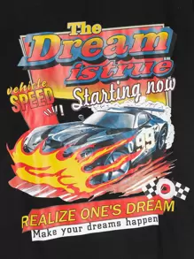 Manfinity VCAY Men Cotton Slogan Graphic Tee - Black - View 3