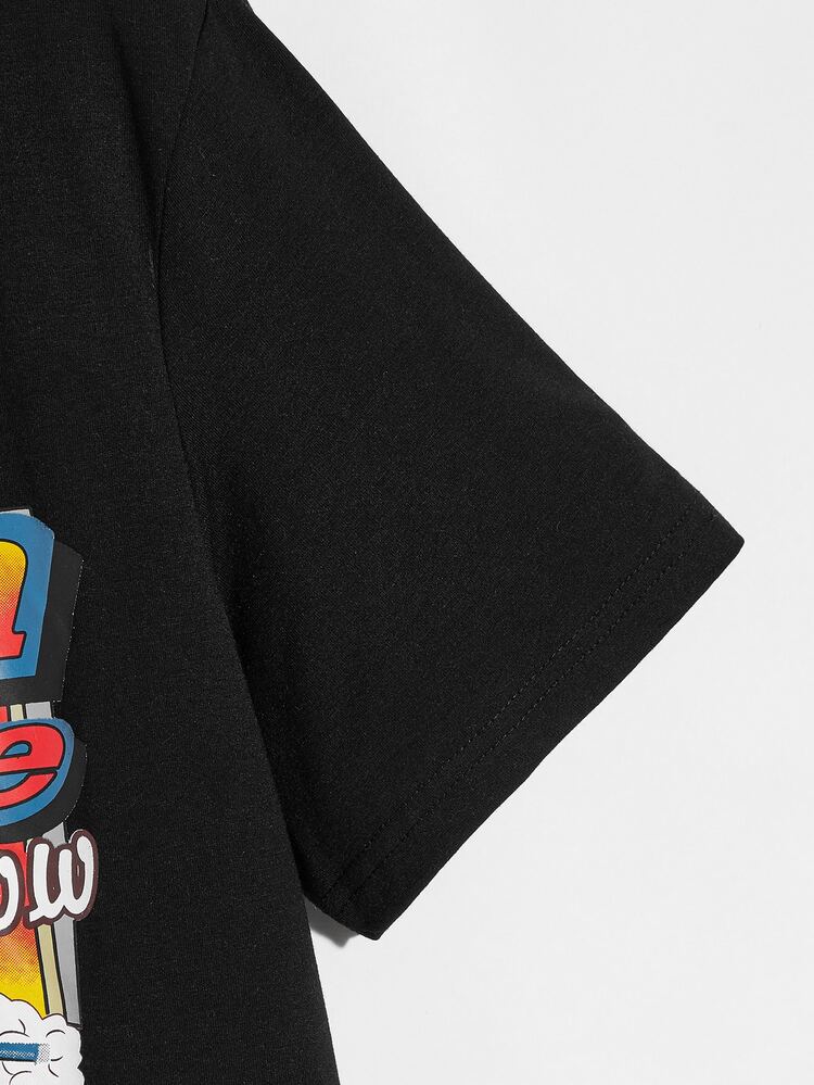 Men Cotton Slogan Graphic Tee