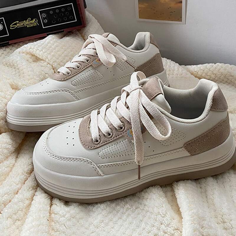 

Lace Up Front Skate Shoes, Beige