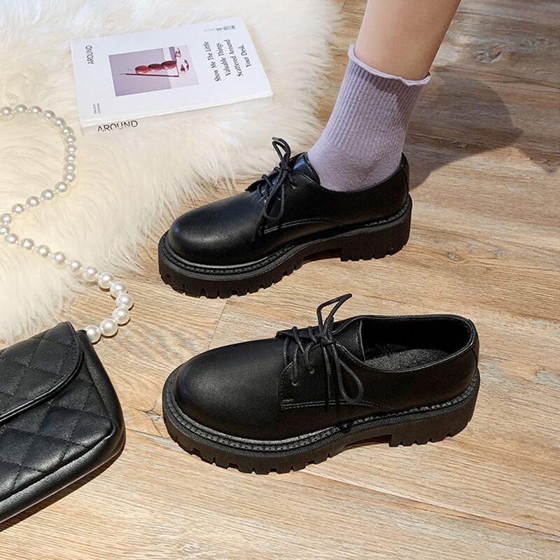 

Lace Up Front Oxford Pumps, Black