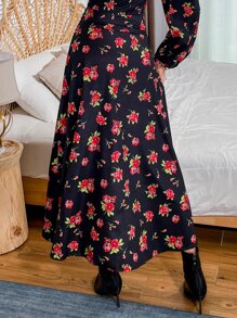 SHEIN Unity Váy nữ xoắn lại Trọn gói Hoa Tất cả trên in Boho - Nhiều màu - Xem 2